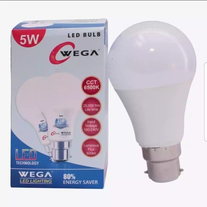 6Pcs Led bulb 5 watt 2 years warranty