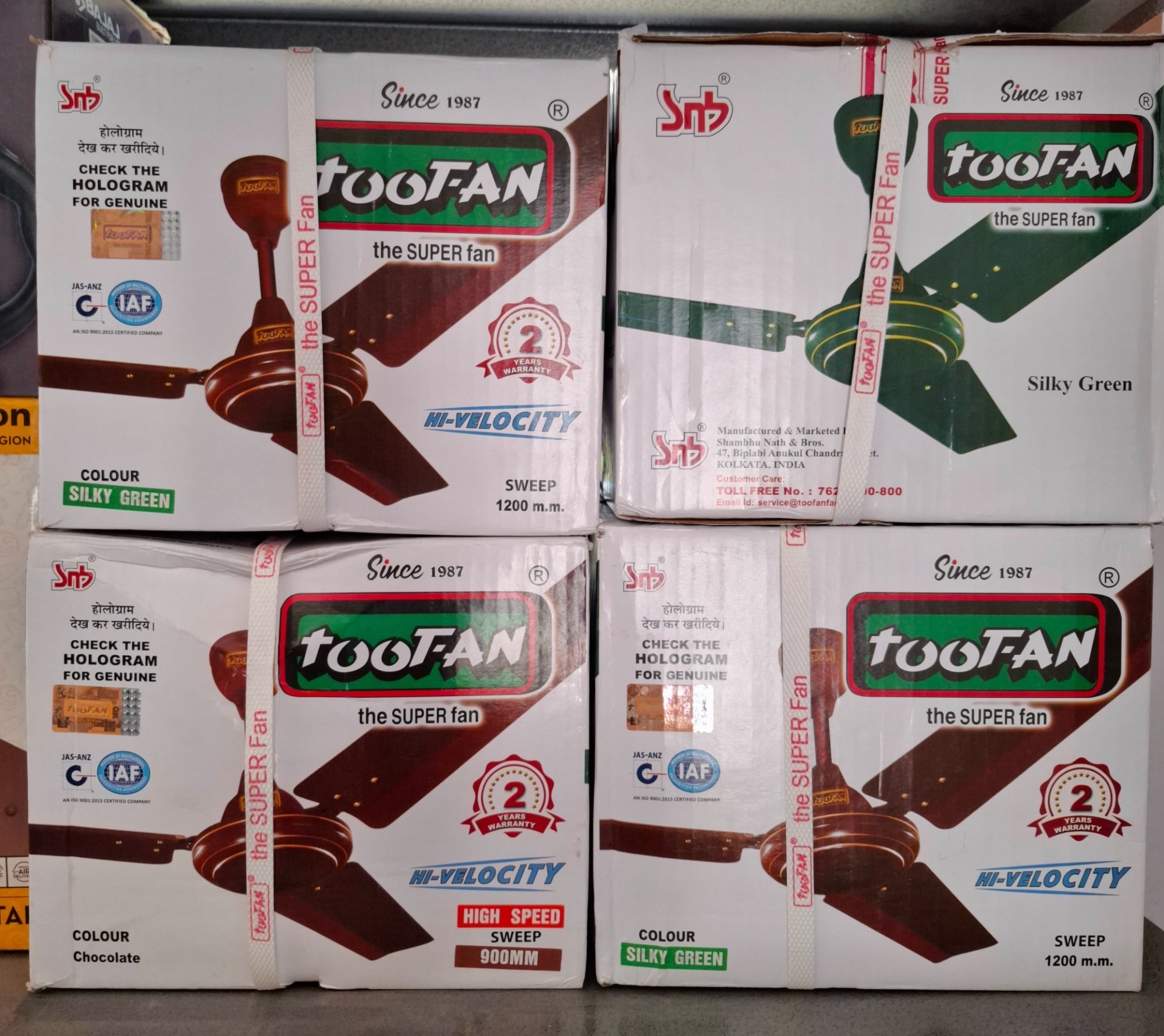 Toofan Fan 900MM 2 years warrenty