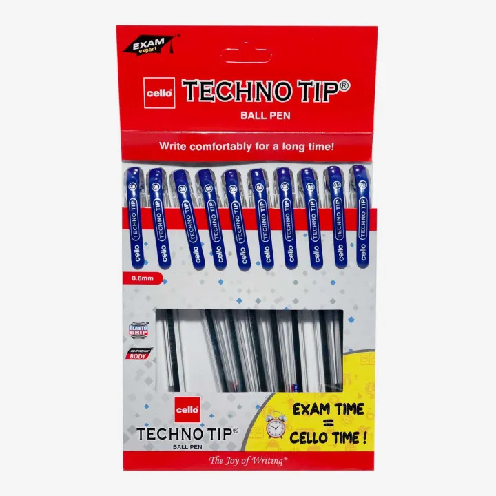 Cello Techno Tip Ball Pen (Blue Colour Pack of 10Pcs)