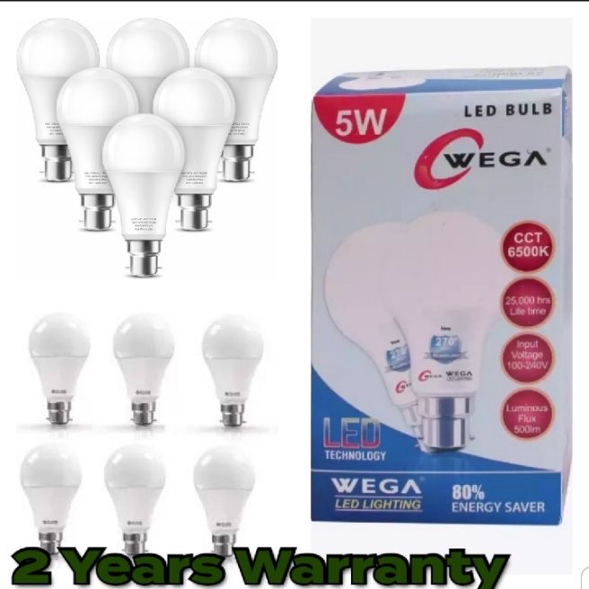 6Pcs Led bulb 5 watt 2 years warranty